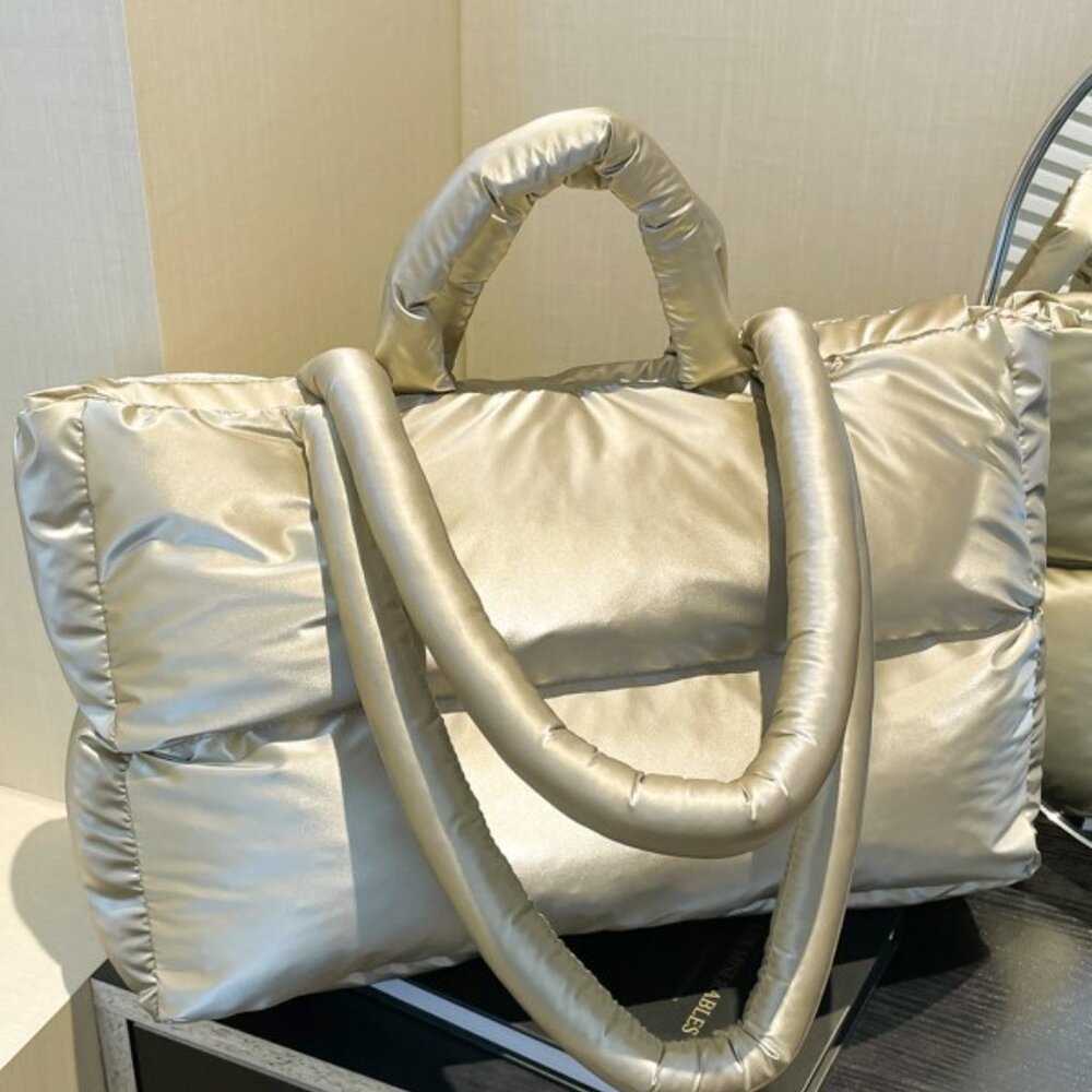 Puffer Gold laptop  Multi-Function handbag large